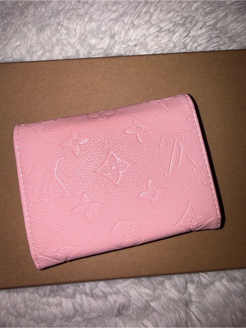 Pink Embossed Monogram Compact Wallet - Picture 3 of 4